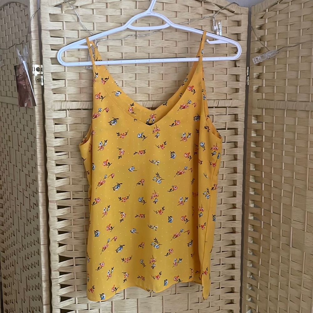 Shinestar Yellow Floral Tank Top